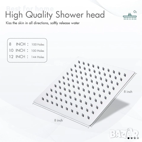 SOLVEX DE-SP-50018 Душ глава тип „Дъжд“, снимка 7 - Други - 53761048