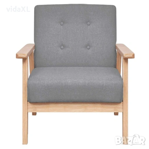 vidaXL Фотьойл, светлосив, текстил(SKU:242225), снимка 2 - Дивани и мека мебел - 53790804