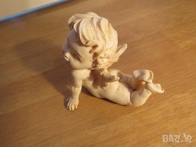 Старинна фигурка сладко седящо ангелче, херувим, херувимче  - подари нежност, щастие и любов ангел , снимка 2 - Антикварни и старинни предмети - 34130893