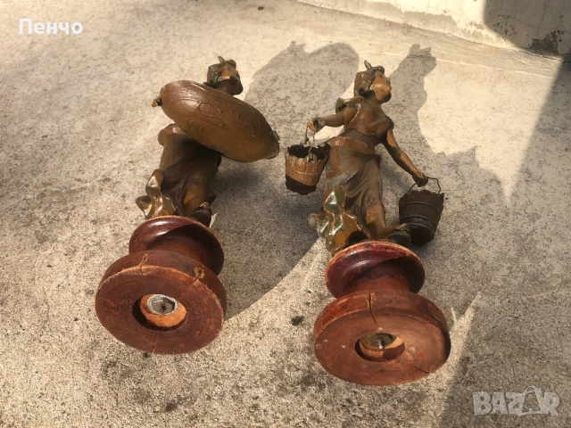 чифт старинни метални фигури, снимка 12 - Антикварни и старинни предмети - 50025113