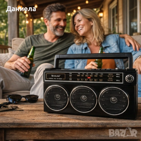 Портативно ретро радио - 3 лентов приемник GOLON RX-666D, снимка 3 - Друга електроника - 53783195