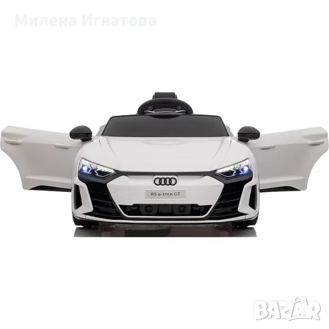 Акумулаторен джип Audi RS E-Tron GT 4X4 Licensed с меки гуми и кожена седалка 12V, снимка 18 - Детски велосипеди, триколки и коли - 55955860