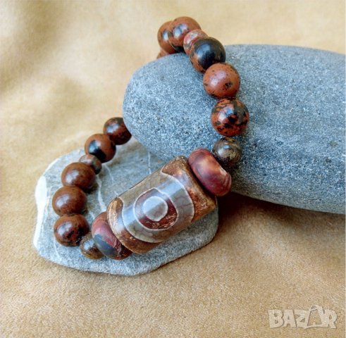 Дзи гривна-талисман с мъниста от 7 полускъпоценни камъка, снимка 6 - Гривни - 38699763