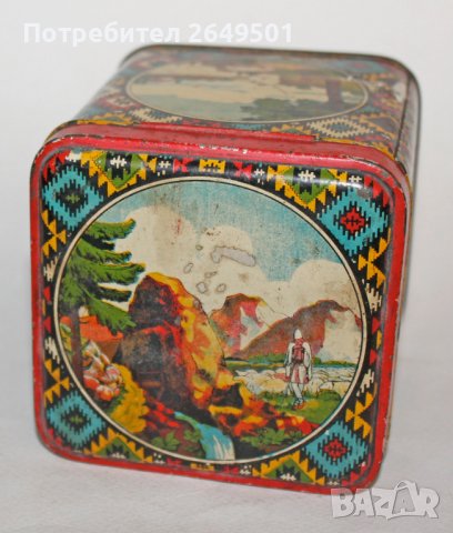 Старинна ламаринена кутия от Царско време., снимка 5 - Антикварни и старинни предмети - 39618859