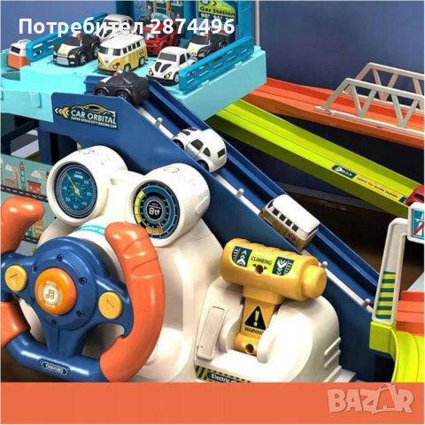 3850 Писта за колички с асансьор и кормило, снимка 4 - Коли, камиони, мотори, писти - 41704231