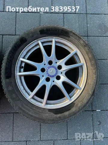 Оригинални джанти за Mercedes 16" 5x112 с гуми Michelin 205/55/16 за A, B, C-класа, снимка 4 - Гуми и джанти - 55838618