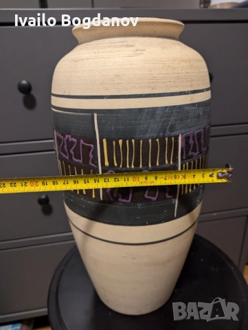 Винтидж керамична ваза, снимка 5 - Вази - 52504625