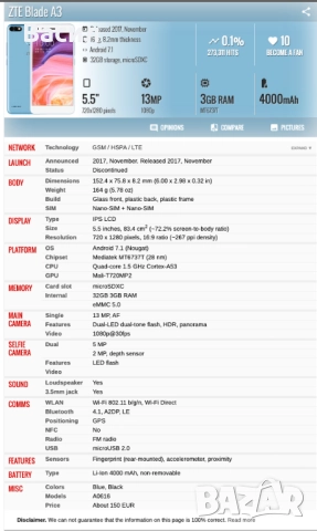 ZTE Blade A3, снимка 8 - ZTE - 52769313