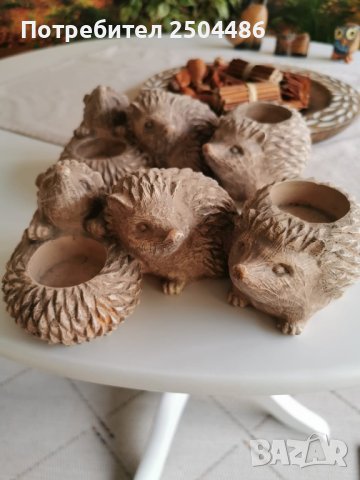 Таралежчета свещници, снимка 3 - Декорация за дома - 41510594