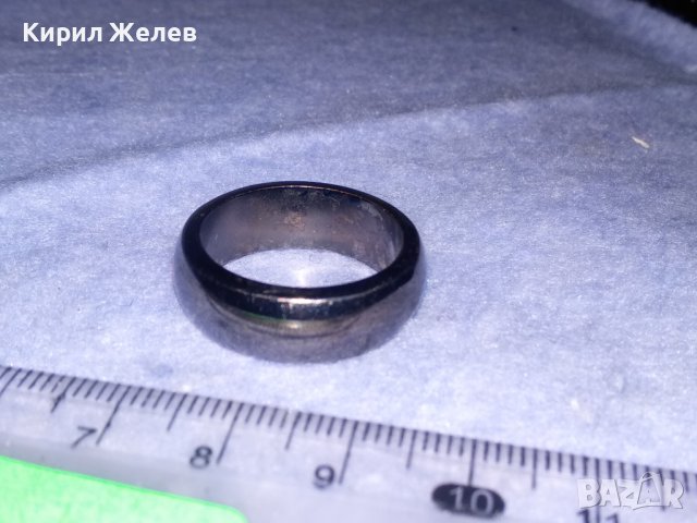 СТИЛЕН ФЕШЪН АРТ МАСИВЕН ПРЪСТЕН - ХАЛКА от ТИТАН с УСТОЙЧИВО ЧЕРНО ЛЪСКАВО ПОКРИТИЕ 26627, снимка 6 - Пръстени - 39747678