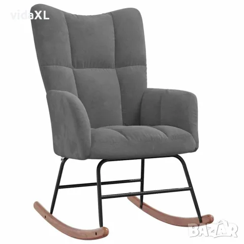 vidaXL Люлеещ стол, тъмносив, кадифе