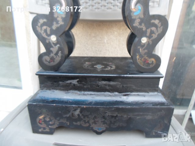 Портален Френски Часовник/19век,Дърво/Интарзия-Работи, снимка 2 - Антикварни и старинни предмети - 35959204