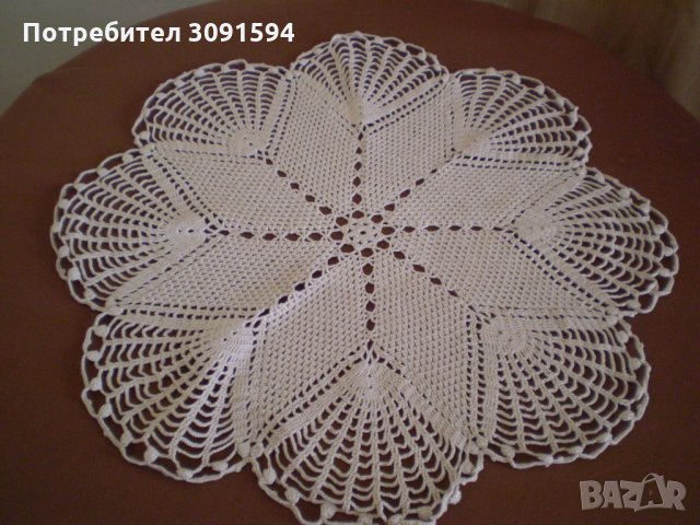 Винтедж плетена на една кука малка кръгла покривка, снимка 2 - Антикварни и старинни предмети - 35778364