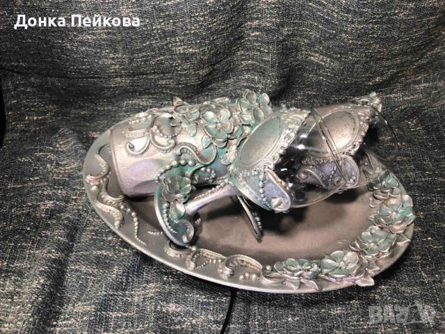 Сет от 4 части ръчна изработка в сребро, снимка 1
