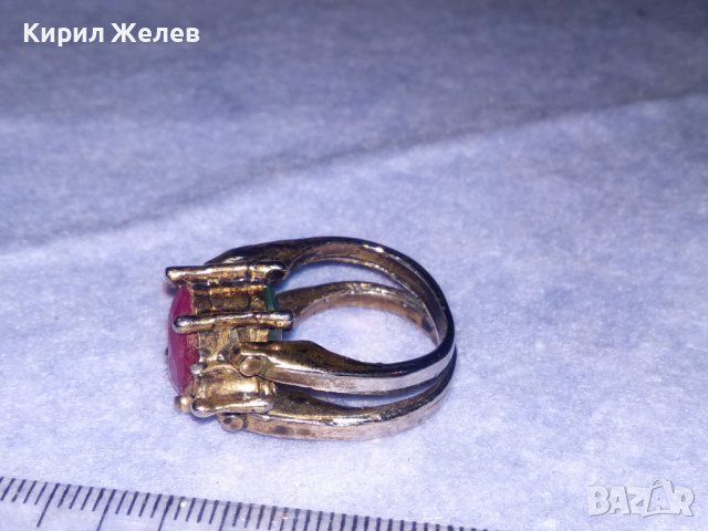 ДВОЕН РАЗДВИЖЕН РЯДЪК ФЕШЪН ПРЪСТЕН ПОЗЛАТЕНА БЛАГОРОДНА СТОМАНА с ФАСЕТИРАН РУБИН и СМАРАГД 36418, снимка 11 - Пръстени - 39728856
