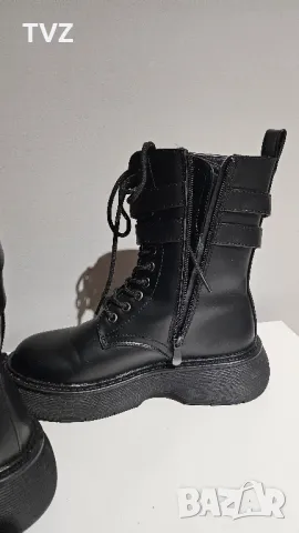 Черни дамски боти кубинки, снимка 3 - Дамски боти - 48260987