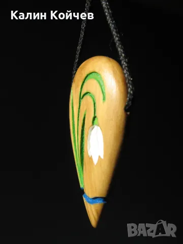 "Кокиче" - бижу миниатюра от чемшир, снимка 3 - Колиета, медальони, синджири - 49088854