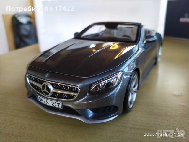 1:18 Метален модел на  Mercedes S Class Cabriolet/ C217 /2015 -Norev, снимка 5 - Колекции - 52709493