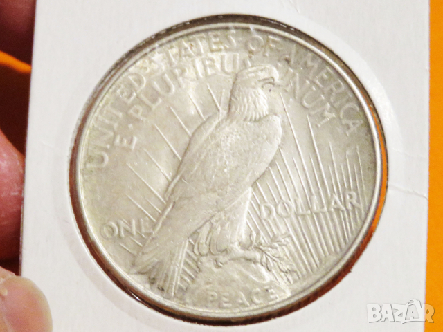 Много рядък голям сребърен  долар на мира, Peace dollar 1922 г.Philadelphia Mint, снимка 4 - Нумизматика и бонистика - 36118045