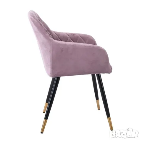 Стол трапезен Rena велурено тъмно розово, снимка 3 - Столове - 47640483