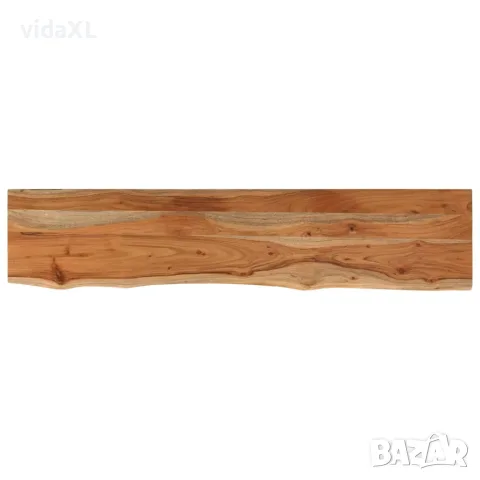 vidaXL Стенен рафт, 120x20x3,8 см, правоъгълен, масив акация, жив ръб