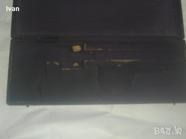 Старинна Кутия За Шублер - Дървена с Кожа и Метални Копчалки-330х110х25мм-Немска, снимка 14 - Антикварни и старинни предмети - 44183957