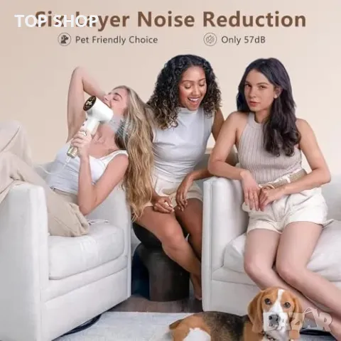 Нов Мощен йонен сешоар 110,000 RPM – бързо сушене и нисък шум за коса, снимка 5 - Сешоари - 49239275