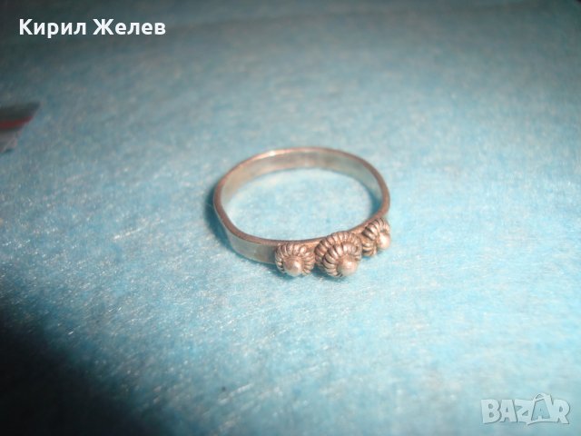 СРЕБЪРЕН ВЪЗРОЖДЕНСКИ ФИЛИГРАНЕН ПРЪСТЕН ВИСОКА ПРОБА СРЕБРО РЪЧНА ЮВЕЛИРНА СТАРА ИЗРАБОТКА 25113, снимка 5 - Антикварни и старинни предмети - 34628450