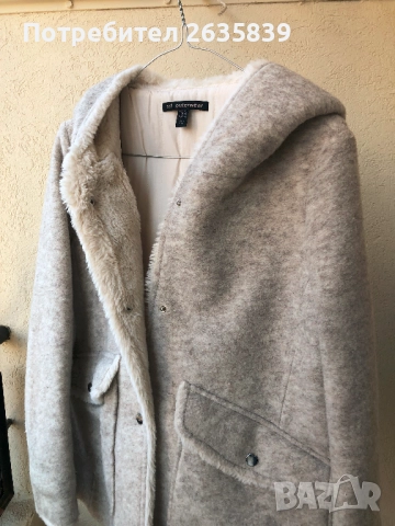 Късо дамско палто с качулка, снимка 5 - Палта, манта - 52213254