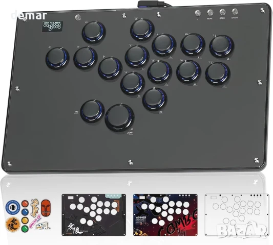 Sehawei Arcade Stick U16, геймърски стик с всички бутони, RGB и Turbo, снимка 1