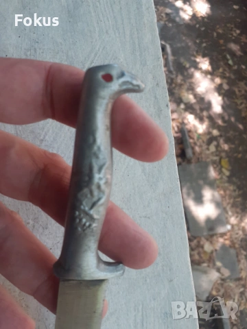 Стар малък български нож ножка орлова глава, снимка 2 - Антикварни и старинни предмети - 53274258