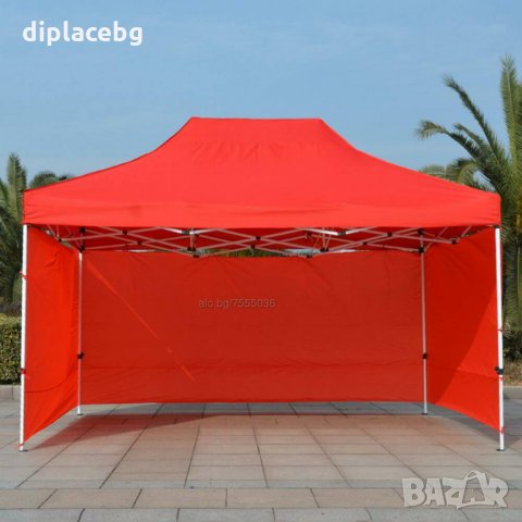 Шатра 3х4,5м Сгъваема с бяла здрава конструкция 29кг, снимка 2 - Градински мебели, декорация  - 33948334