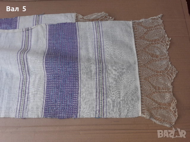 Автентичен тъкан кенарен месал с дантела , обредна кърпа, снимка 5 - Антикварни и старинни предмети - 52248994