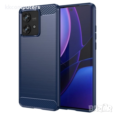 Motorola Edge 40 Neo 5G Удароустойчив Carbon Fiber Калъф и Протектор, снимка 2 - Калъфи, кейсове - 52085889