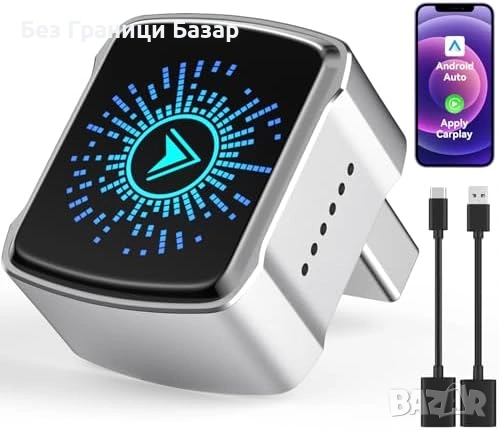 Нов Безжичен CarPlay адаптер за iPhone Android Auto USB-C кола автомобил
