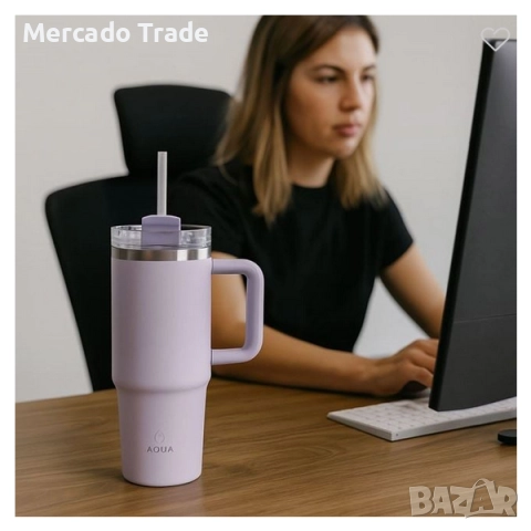 Метална термочаша с капак Mercado Trade, 900мл., Различни цветове, снимка 6 - Чаши - 51554748