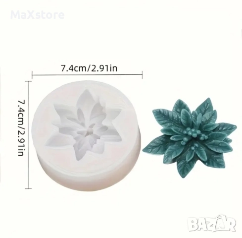 Дълбока коледна звезда Силиконов молд форма свещи гипс сапун смола фондан шоколад , снимка 2 - Форми - 52464457