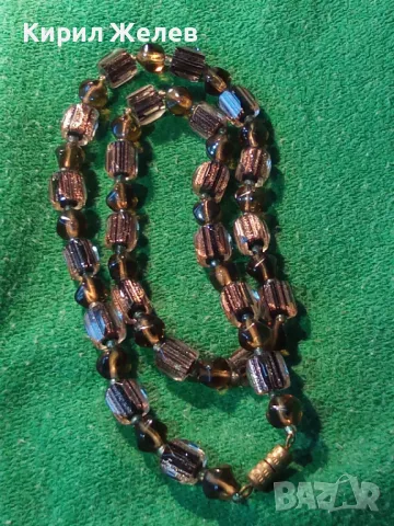 СТАР РЕТРО ГЕРДАН МЪНИСТЕНА ОГЪРЛИЦА с ФАСЕТИРАНИ ЦВЕТНИ КРИСТАЛИ и БРОНЗОВА ЗАКОПЧАЛКА 39688, снимка 12 - Антикварни и старинни предмети - 47284288