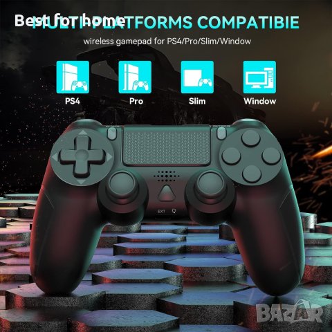 Безжичен контролер за PlayStation 4 и компютър от Batteltron, снимка 6 - Аксесоари - 41716627