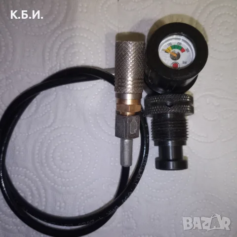 Продавам - 1 брой метална бутилка - 7L - 8кг. тара и на - 200 BAR - АТМОСФЕРИ работно налягане, снимка 10 - Въздушно оръжие - 56077754