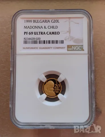 20 лева 1999 Богородица с младенеца PF 69, снимка 2 - Нумизматика и бонистика - 48545110