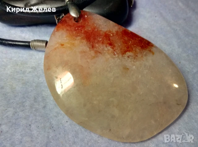 РАЗКОШНО ВИНТИДЖ АРТ КОЛИЕ с МЕДАЛЬОН от ПОЛИРАН КВАРЦ ХЕНД-МЕЙД БИЖУ 11833, снимка 9 - Колиета, медальони, синджири - 51360689