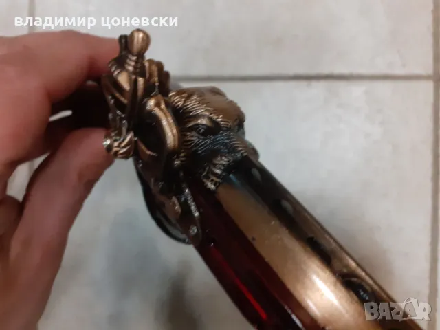 Красив кремъчен пистолет-запалка,пищов,оръжие, снимка 5 - Антикварни и старинни предмети - 44294837