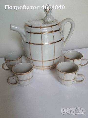 Сервиз за ракия с позлата, снимка 2 - Антикварни и старинни предмети - 52921528