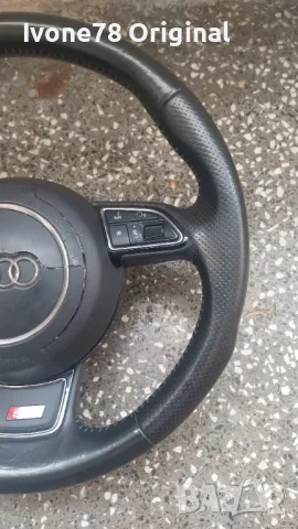 ПРОМОЦИЯ Трилъчев волан от естествена кожа за AUDI S LINE, снимка 2 - Аксесоари и консумативи - 49519426