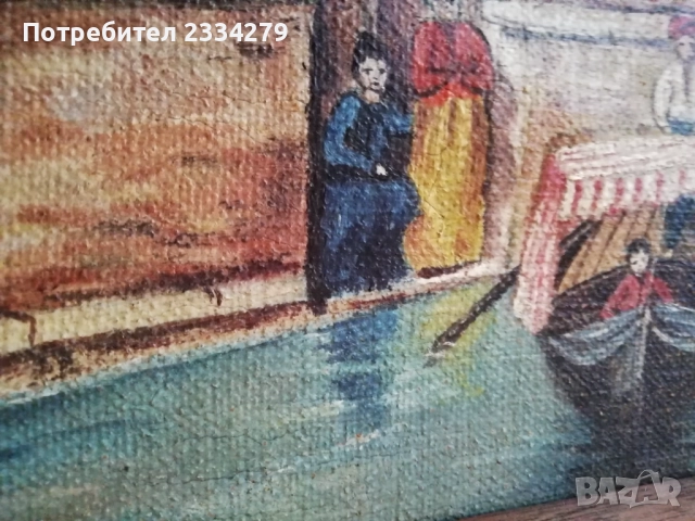 Античен голям триптих, стари рисувани картини на платна. , снимка 10 - Пана - 51802904