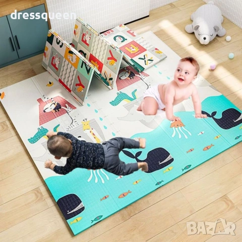 4613 Меко килимче за игра 150x180x1 см – Водоустойчиво и Двулицево