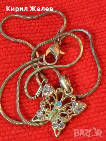 ПОСРЕБРЕН БЕЛ ЕПОК СТИЛ ФИГУРАЛЕН с КРИСТАЛЧЕТА МЕДАЛЬОН ПЕНДАНТ ПЕПЕРУДА с ПОСРЕБРЕНА ВЕРИЖКА 29443, снимка 2 - Колиета, медальони, синджири - 37719653