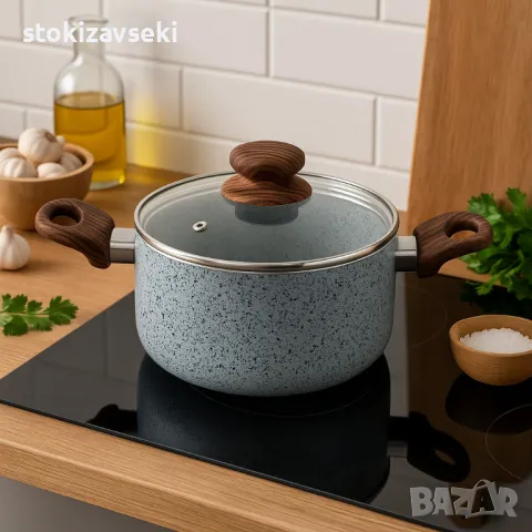 Тенджера Voltz Siena, Мраморно каменно керамично покритие, снимка 1