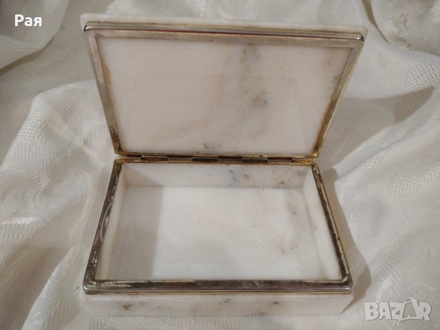 Мраморна кутия за бижута - Минералсувенир, снимка 3 - Антикварни и старинни предмети - 42179546